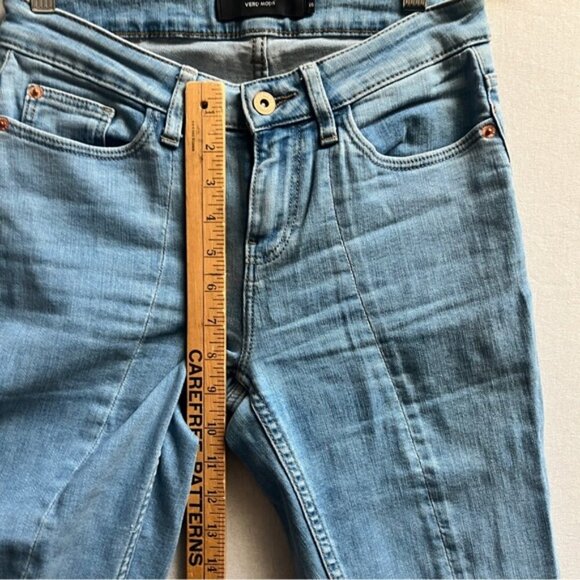 Vero Moda Clinton Bootcut flare front slit denim jeans Sz 26 - Picture 12 of 12